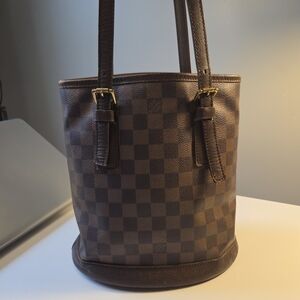 LOUIS VUITTON Damier Ebene Marais Shoulder Bag LV Auth